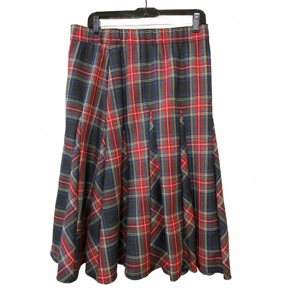 NEW ALGO women's pull-on midi skirt in plaid